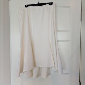 White House Black Market Elegant Cream High-Low Skirt